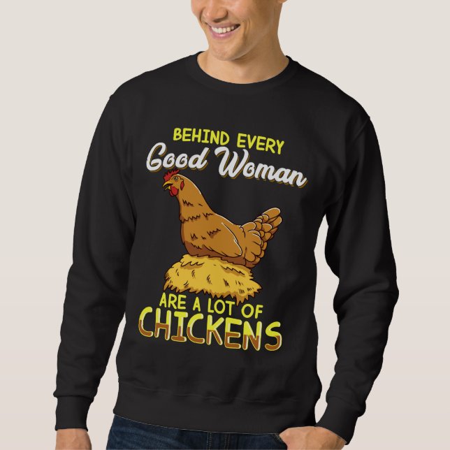 Chicken for Women Lots of Chickens   Lång Ärmad Tröja (Framsida)