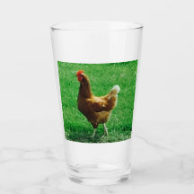 Chicken Funny Brown Grönt Glass Kopp