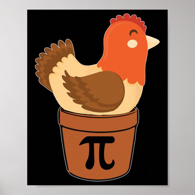 Chicken Funny Math Ingenjör Nerd Birthday Gift Pi Poster (Framsidan)