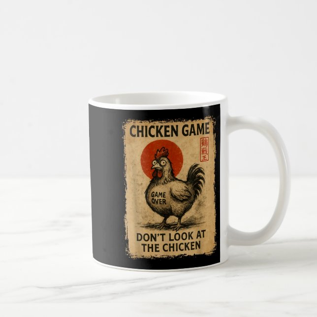 Chicken Game Funny Japanese Boys Girls Womens Mens Kaffemugg (Höger)