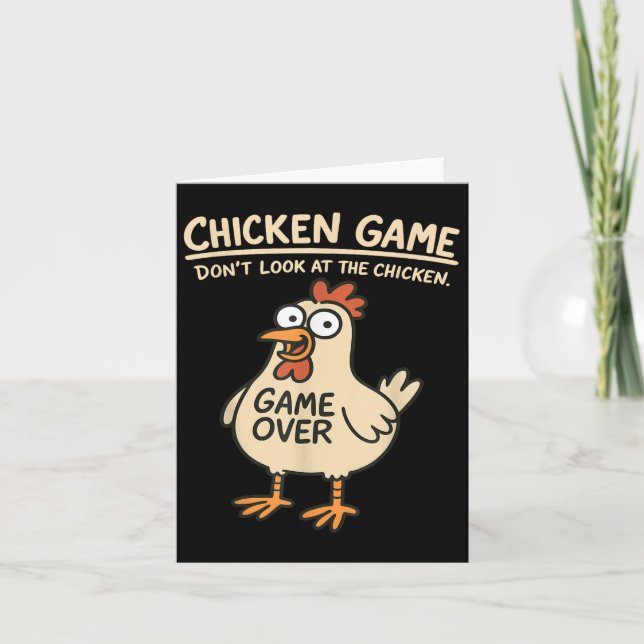Chicken Game tittar inte på Chicken Funny Chicke Kort (Framsida)