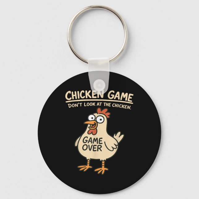 Chicken Game tittar inte på Chicken Funny Chicke Nyckelring (Framsida)