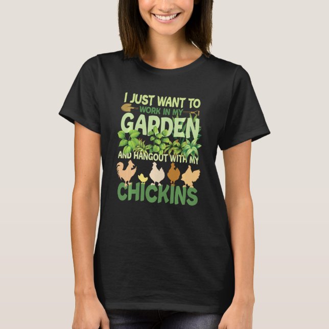 Chicken Garden Funny  För manar Women Garde T Shirt (Framsida)