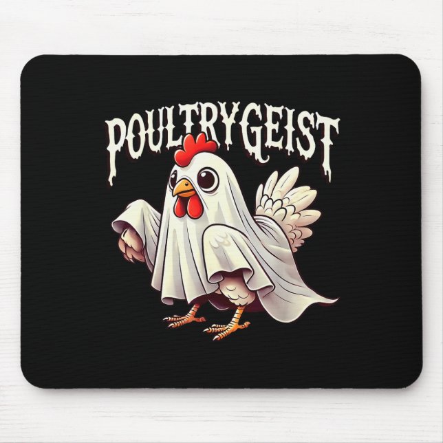 Chicken Ghost Ultrygeist Funny Halloween Farmer  Musmatta (Framsidan)