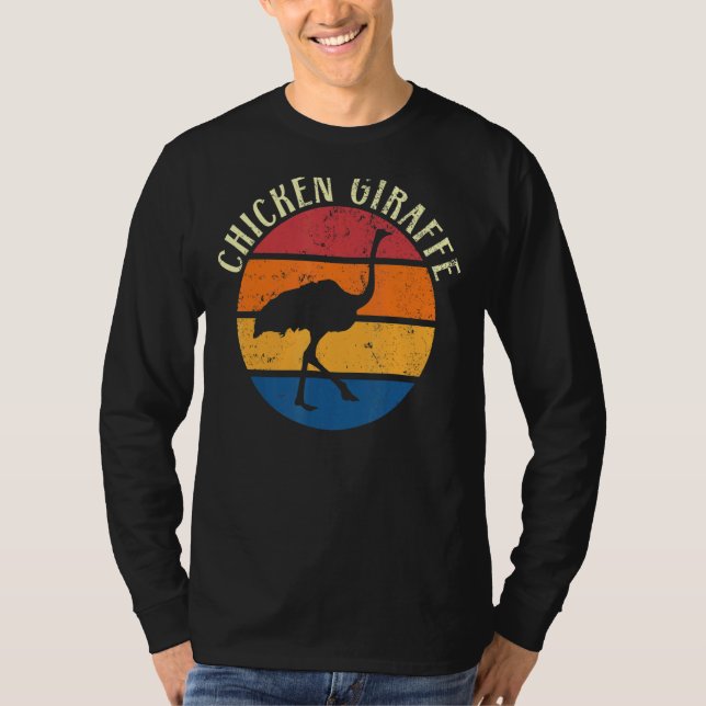 Chicken Giraffe Ostrich Animal Flightless Bird T Shirt (Framsida)
