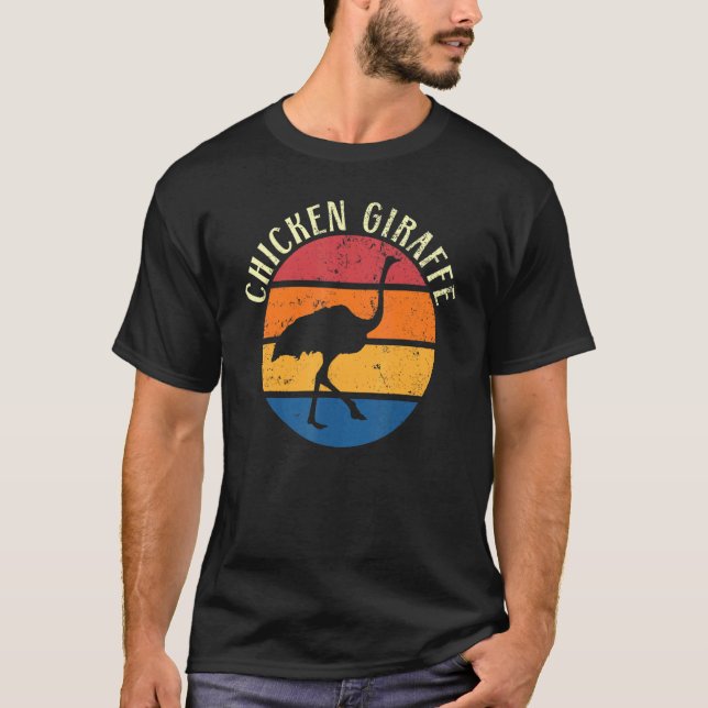 Chicken Giraffe Ostrich Animal Flightless Bird T Shirt (Framsida)