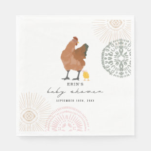 Chicken Girl Baby Shower Chick Pappersservett