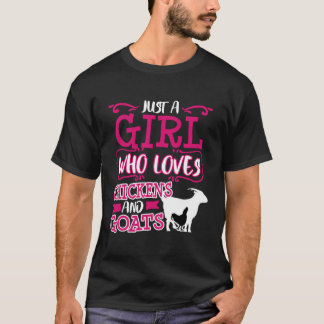 Chicken Goat Mamma Just A Girl Funny Farmer Christ T Shirt