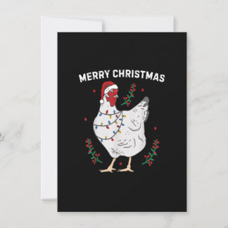 Chicken God jul Funny Santa Hat Chicken Li Inbjudningar