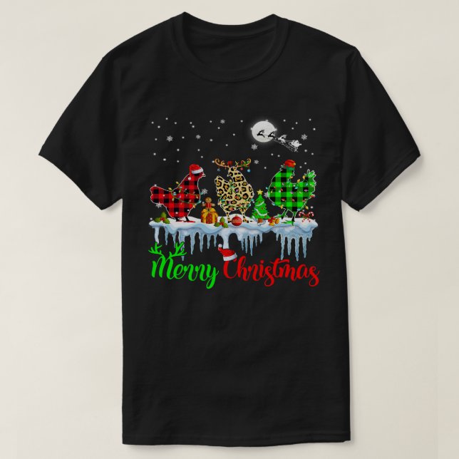 Chicken God jul Reindeer Santa Elf Play C T Shirt (Design framsida)