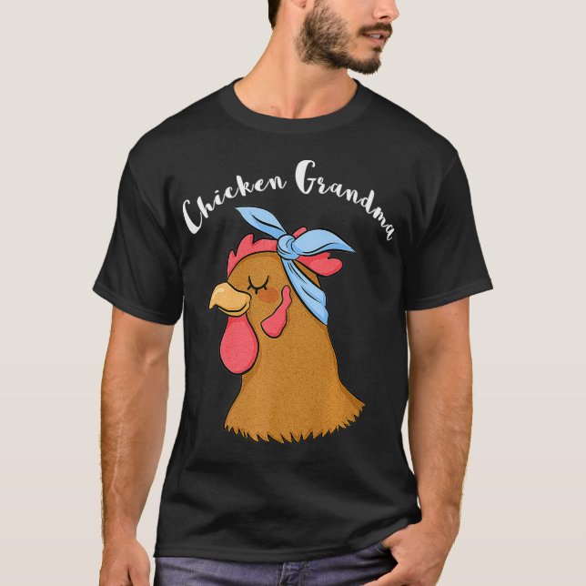 Chicken Grandma Funny Crazy Hen Dam Farm (2) T Shirt (Framsida)