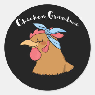 Chicken Grandma Runt Klistermärke