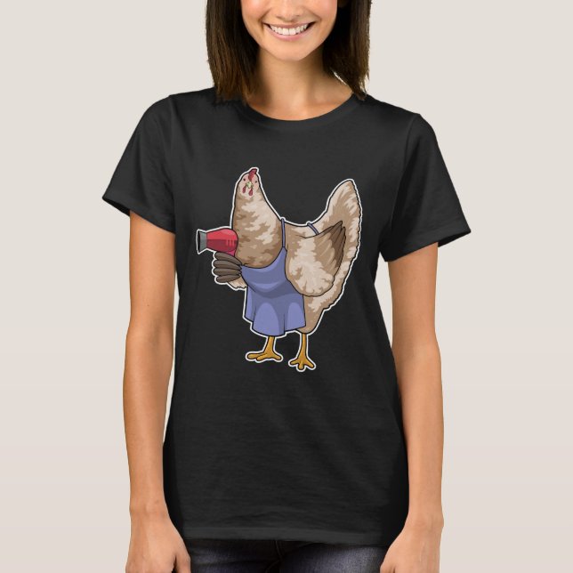 Chicken Hairdresser Hair-torktumlare T Shirt (Framsida)