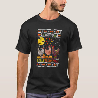 Chicken Halloween Lycklig HalloTackMas Höst än T Shirt