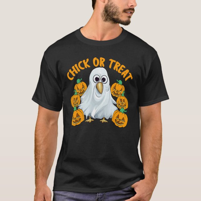 Chicken Halloween Trick Or Treat Chicken Farmer Ro T Shirt (Framsida)