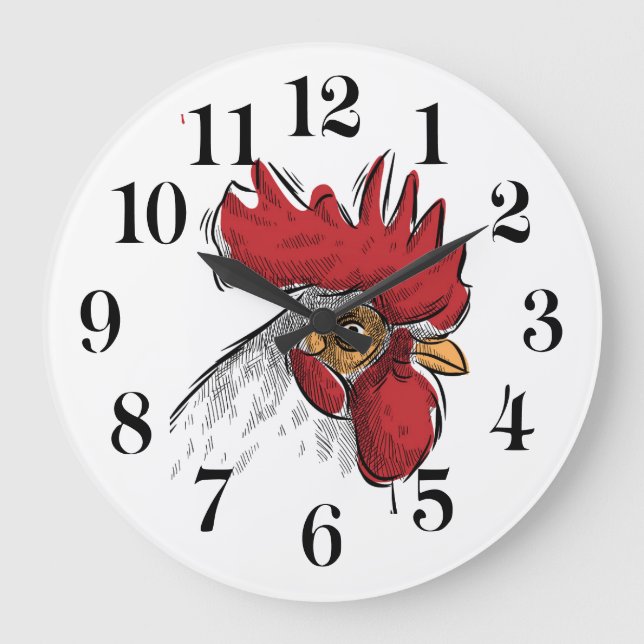 Chicken Head Wall Clock Stor Klocka (Framsida)