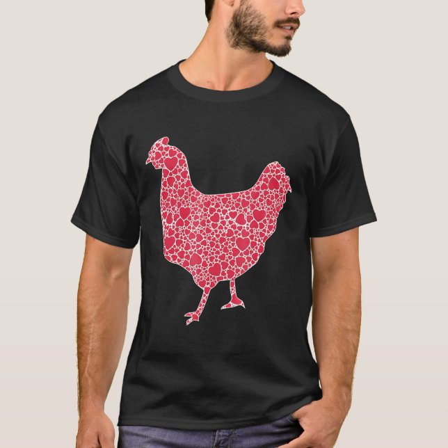 Chicken Hearts Valentines day Hen Fowl Älskare Gir T Shirt (Framsida)