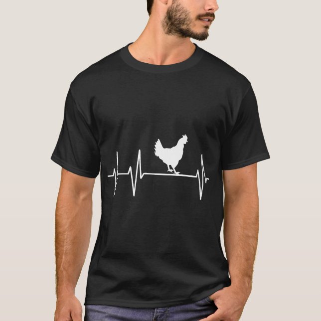 Chicken Heartslag Tee Poultry Farmer Tupp Tee (Framsida)
