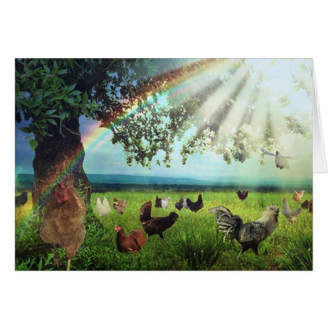 Chicken Heaven Hälsningskort (Framsidan Horizontal)