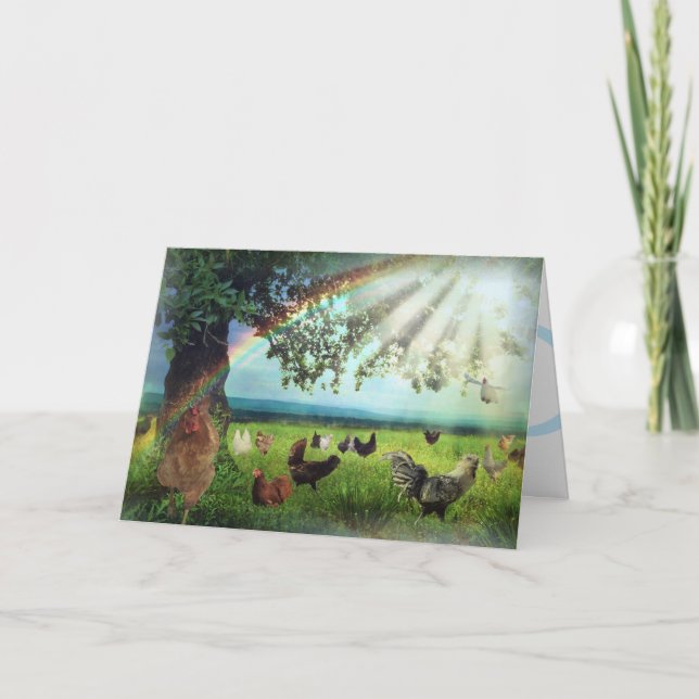 Chicken Heaven Sympathy Card Kort (Framsida)