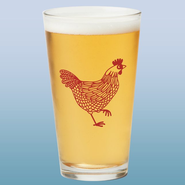 Chicken Hen Beer Glaskopp (Chicken hen poultry glass tumbler)