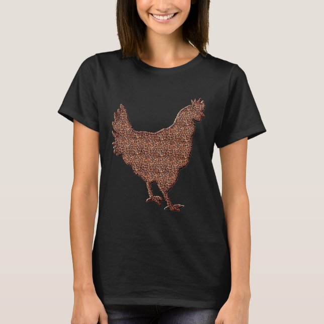 Chicken Hen Coffee Beans Chicken Egg T Shirt (Framsida)