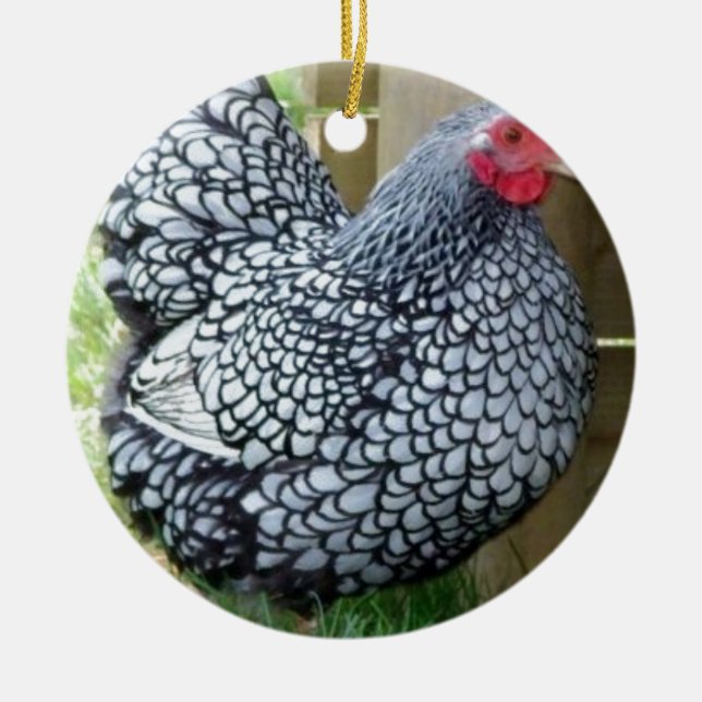 Chicken Hen Julgransprydnad Keramik (Framsidan)