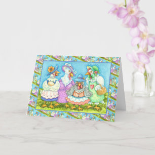 CHICKEN HEN PARTY, LAND FEATHERED FRIENDS Blank Kort