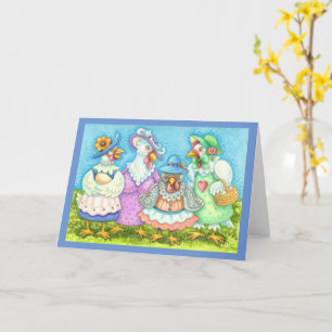 CHICKEN HEN PARTY, LAND FEATHERED FRIENDS Blank Kort