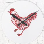 Chicken Hen Poultry Rund Klocka<br><div class="desc">En röd höna för kyckling och älskare från fjäderfä. Originalkonst av Nic Squirrell.</div>