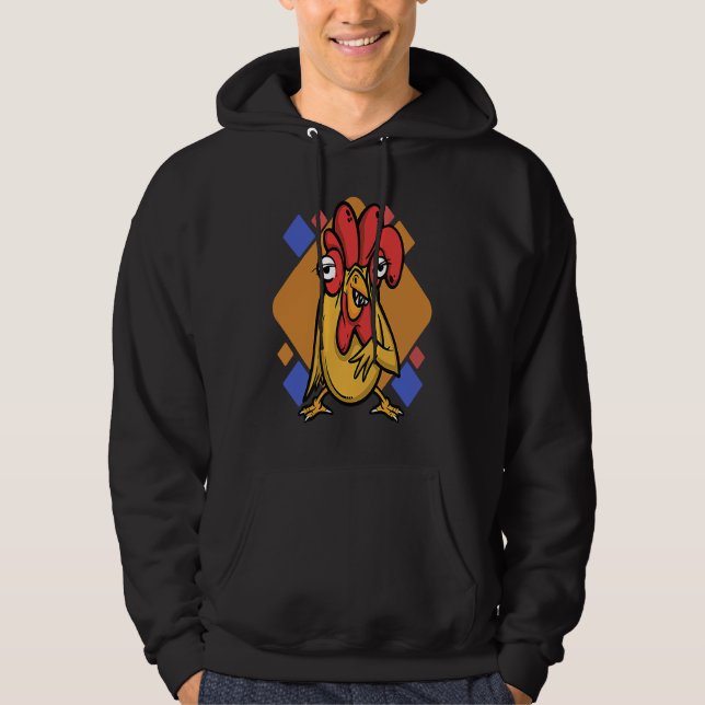 chicken hen rooster hoodie (Framsida)