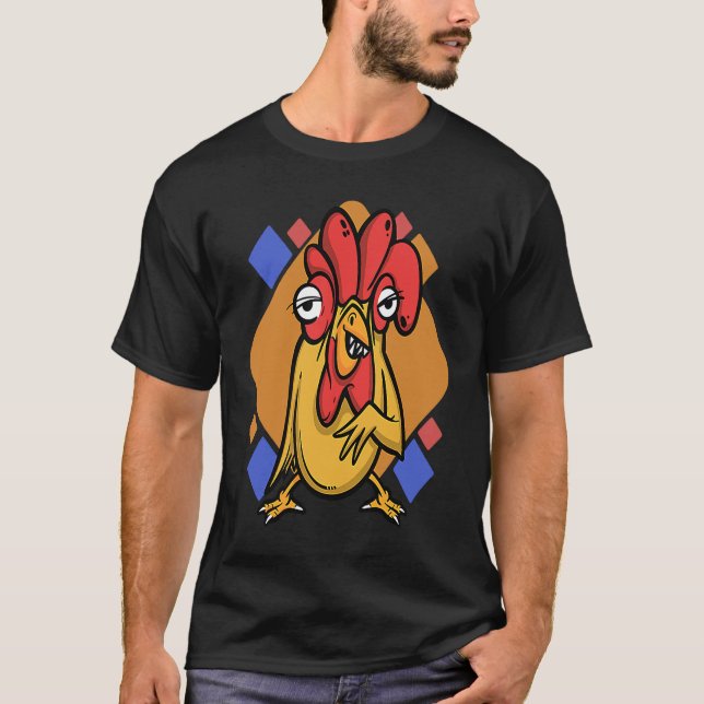 chicken hen rooster t shirt (Framsida)