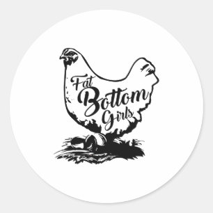 Chicken Hen Tjock Grund Napkin Runt Klistermärke