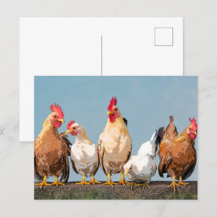 Chicken Hen Two-Tone Coffee Mugg Vykort