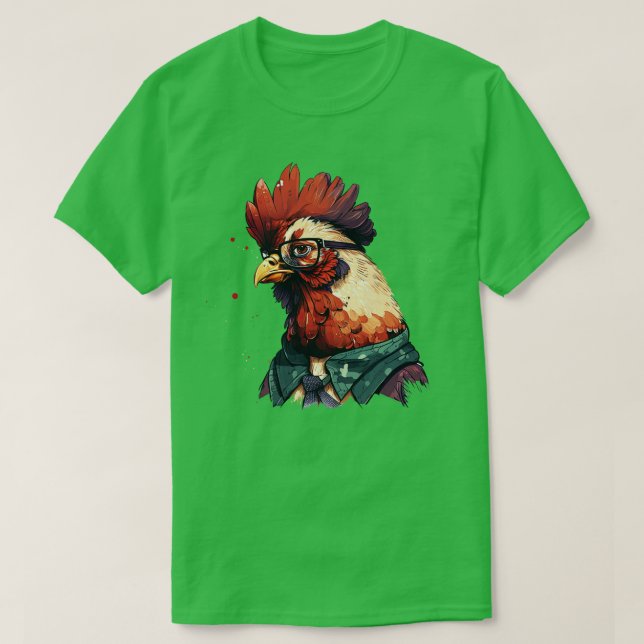 Chicken Hipster 3 T Shirt (Design framsida)