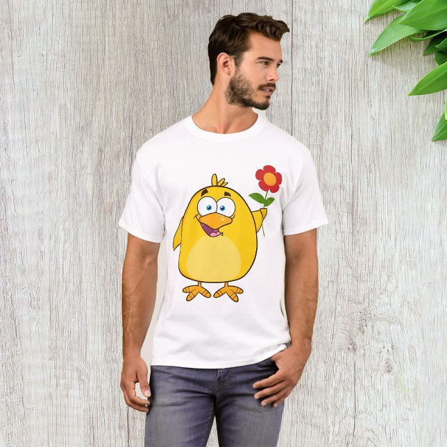 Chicken Holding A Flower Manar T-Shirt (Skapare uppladdad)