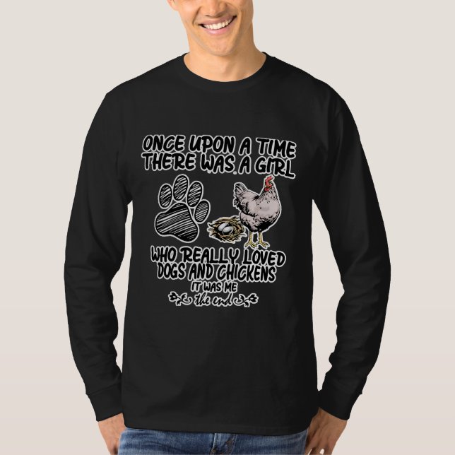 Chicken Hund Farmer Girl T Shirt (Framsida)