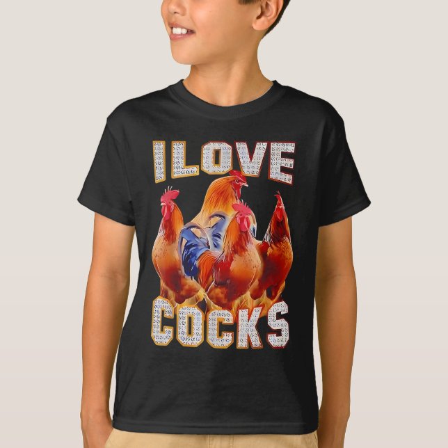 Chicken I Kärlek S T Shirt (Framsida)