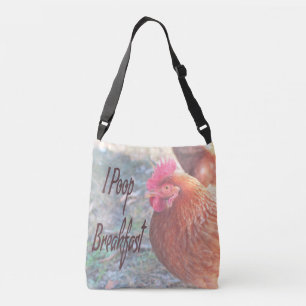 Chicken I poop Breakfast Funny Humor Axelväska