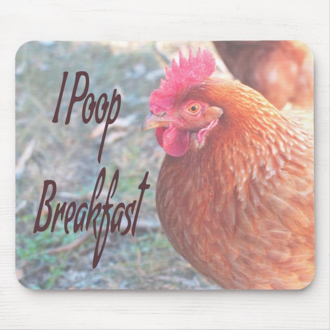 Chicken I poop Breakfast Funny Humor Musmatta (Framsidan)
