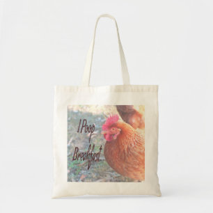Chicken I poop Breakfast Funny Humor Tygkasse