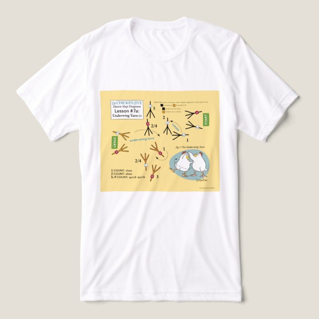 CHICKEN JIVE DANCE STEP DIAGRAM av Sandra Boynton T Shirt (Design Framsida)