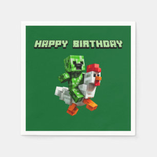 Chicken Jockey Funny Gaming Block Party Pappersservett