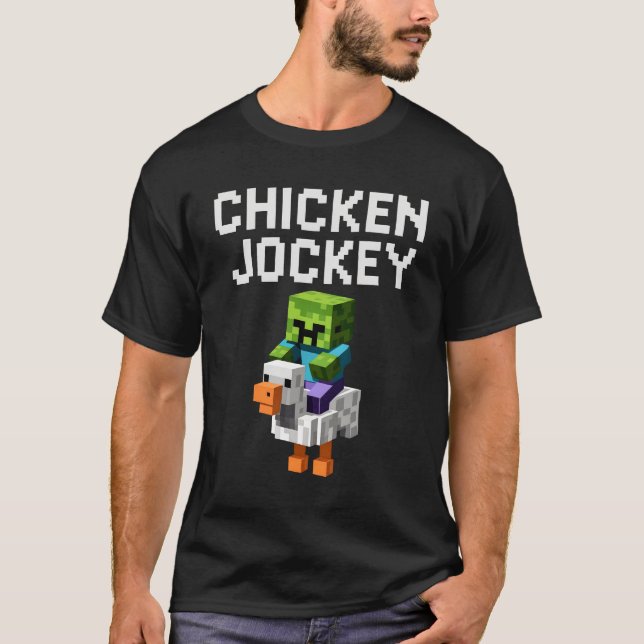 Chicken Jockey Funny Meme T Shirt (Framsida)