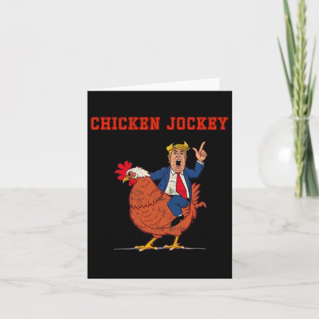 Chicken Jockey Funny Trump Meme Kort (Framsida)