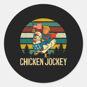 Chicken Jockey Funny Trump Runt Klistermärke