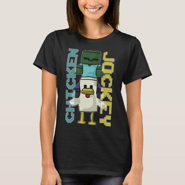 Chicken Jockey - Minecraft T Shirt (Framsida)