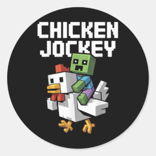 Chicken Jockey Pixel Funny Runt Klistermärke