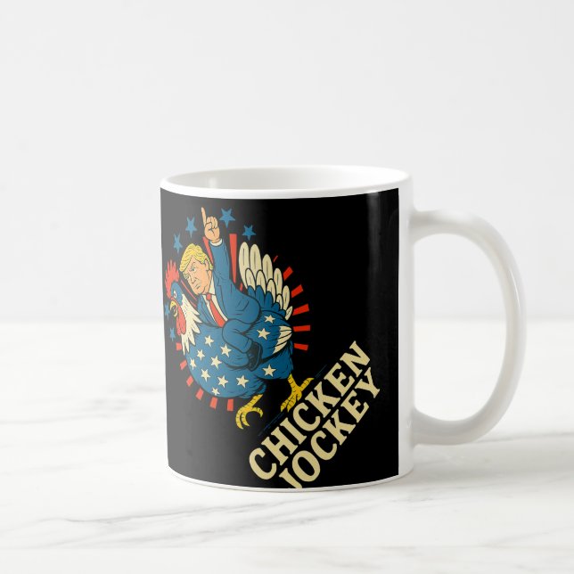 Chicken Jockey Trump Funny Meme 1 Kaffemugg (Höger)
