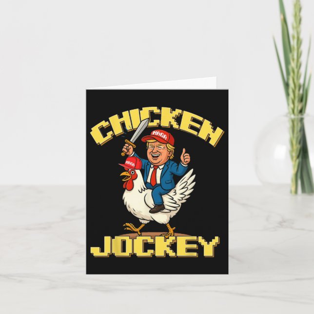 Chicken Jockey Trump Funny Meme 1 Kort (Framsida)